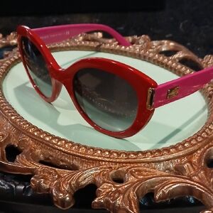 😎 Gianni Versace Red & Pink Sunglasses VE 4310 Bold Gradient Statement Eyewear
